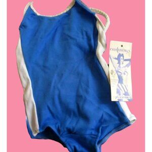 NWT NWT TRUE VTG 80S GIRLS 2 2T BLUE/WHITE 1 Piece swim suit CASTAWAYS